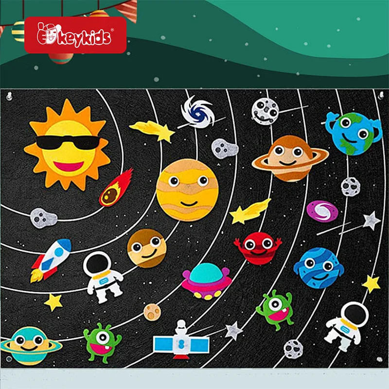 Early Learning Toy Kit Wall Hanging Calendar Felt Busy Board For Kids W12D506