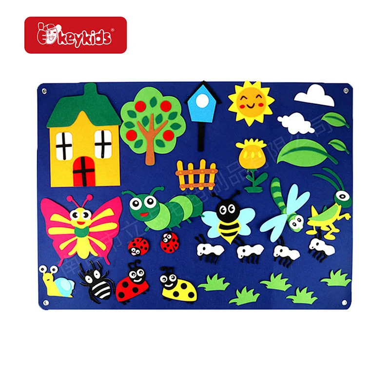 Early Learning Toy Kit Wall Hanging Calendar Felt Busy Board For Kids W12D506